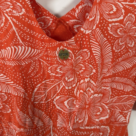 Women's‎ Rip Curl Floral Sundress Orange Hawaiian Flower Size Small - Picture 6 of 7